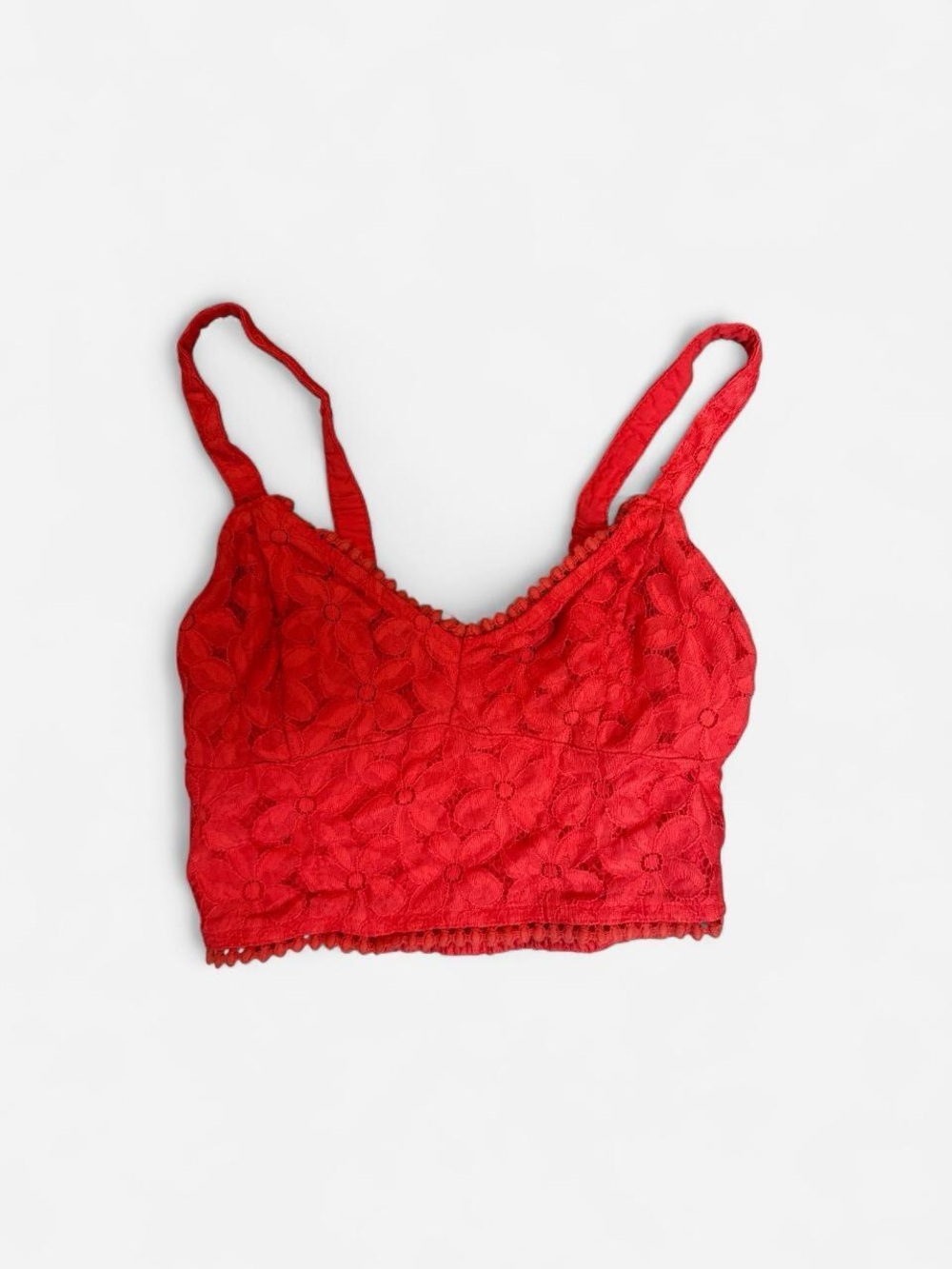 Hollister Red Lace Bralette Crop Top